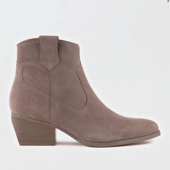 Anthropologie Seychelles Upside Taupe Suede Booties New! - Picture 2 of 12